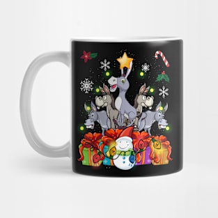 Funny Donkey Christmas Tree Cute Decor Gift Xmas Presents Mug